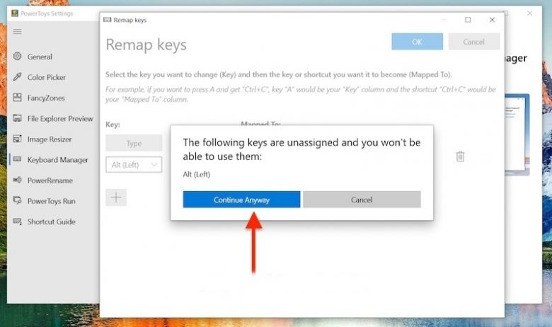 remapping keyboard keys windows 10