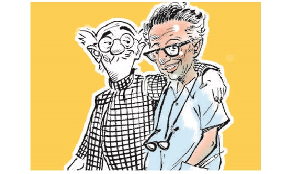 10 . Laxman's 'The Common Man' cartoons to remember him on his 94th  anniversary